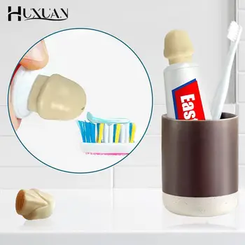Забавная насадка для зубной пасты, 3D колпачок для дозатора зубной пасты, крышка для зубной пасты, Пластиковая крышка для зубной пасты