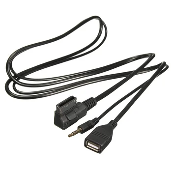 Автомобильный музыкальный интерфейс AMI MMI USB 3,5 мм Разъем Aux In Кабель-адаптер для Audi Q5 Q7 A3 A4L A5 A1 1,5 м / 5 футов