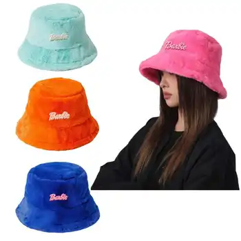 Женская плюшевая шапка аниме Барби, Мультяшная милая шапка для девочек, зимняя теплая ветрозащитная шапка рыбака, модные шапки для путешествий на открытом воздухе, Y2K