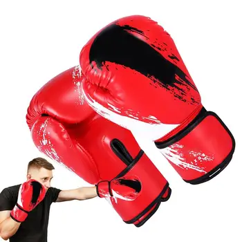 Боксерские тренировочные боевые перчатки из искусственной кожи Детские Дышащие перчатки для Муай Тай Спарринга Каратэ Кикбоксинга Профессиональные перчатки