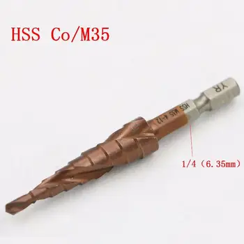 4-12 мм HSS-Co M35 Стальной Ступенчатый Конус С Титановым Покрытием Сверло Режущий Инструмент Набор Отверстий Резак для Мягкого металла Металлическое Сверло Режущий Инструмент