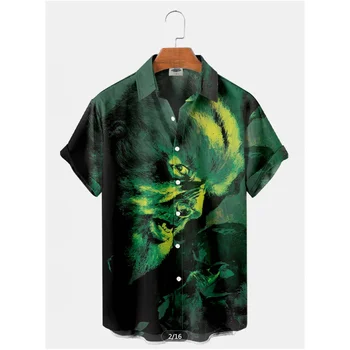 2023 Мужская гавайская рубашка с повседневным воротником в стиле ретро, хлопок, С костюмным топом с коротким рукавом, Дизайнерская Camisa Floral Masculina