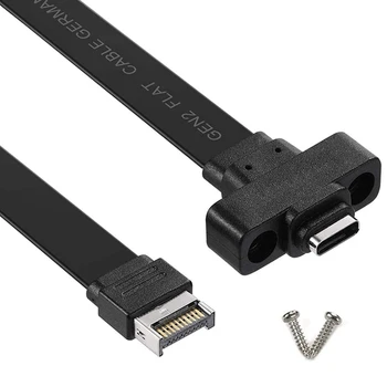 Удлинитель ABGZ-2X USB 3.1 на передней панели от типа E до типа C, внутренний кабель-адаптер Gen 2 (10 Гбит / С), с 4 винтами (50 см)